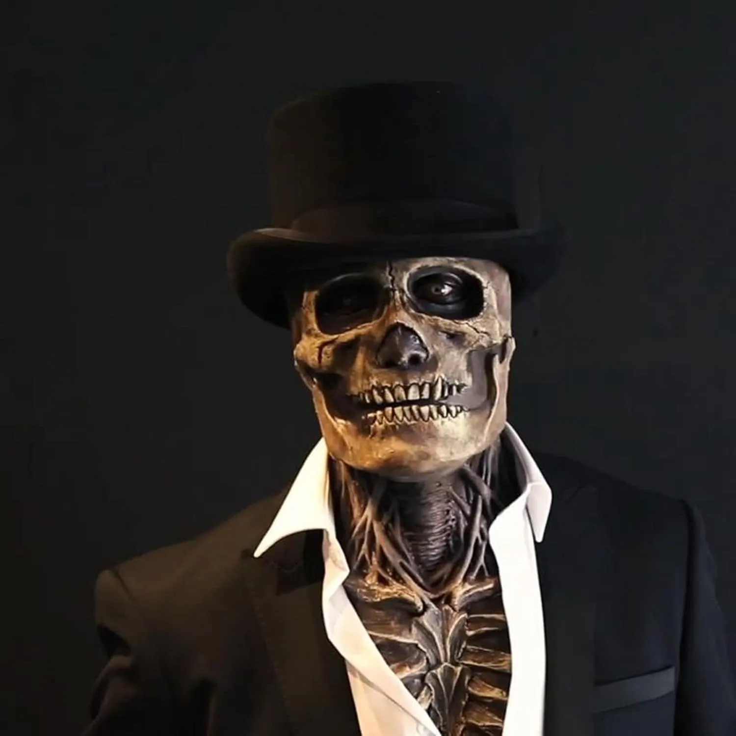 Skull Mask with Bloody Brain Scary Halloween Zombie Mask Latex Biochemical Full Headwear Creepy Cosplay Costume Prop