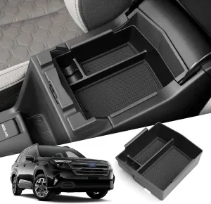smabee Center Console Organizer Tray for 2025 Subaru Forester Armrest Storage Insert Box Center Console Storage Tray Insert ABS Interior Accessories Black