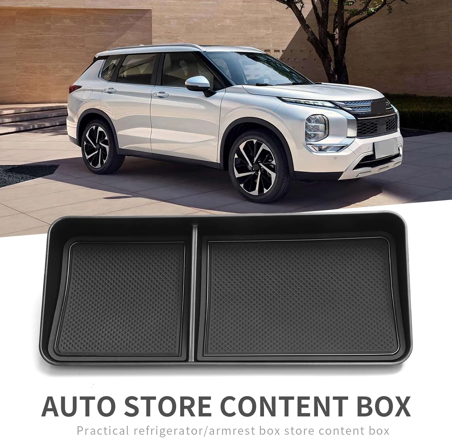 smabee Dashboard Storage Tray Compatible with Mitsubishi Outlander 2025 2024 2023 2022 Center Console Display Box Hidden Tray Storage Organizer Tray ABS Behind Screen Car Accessories