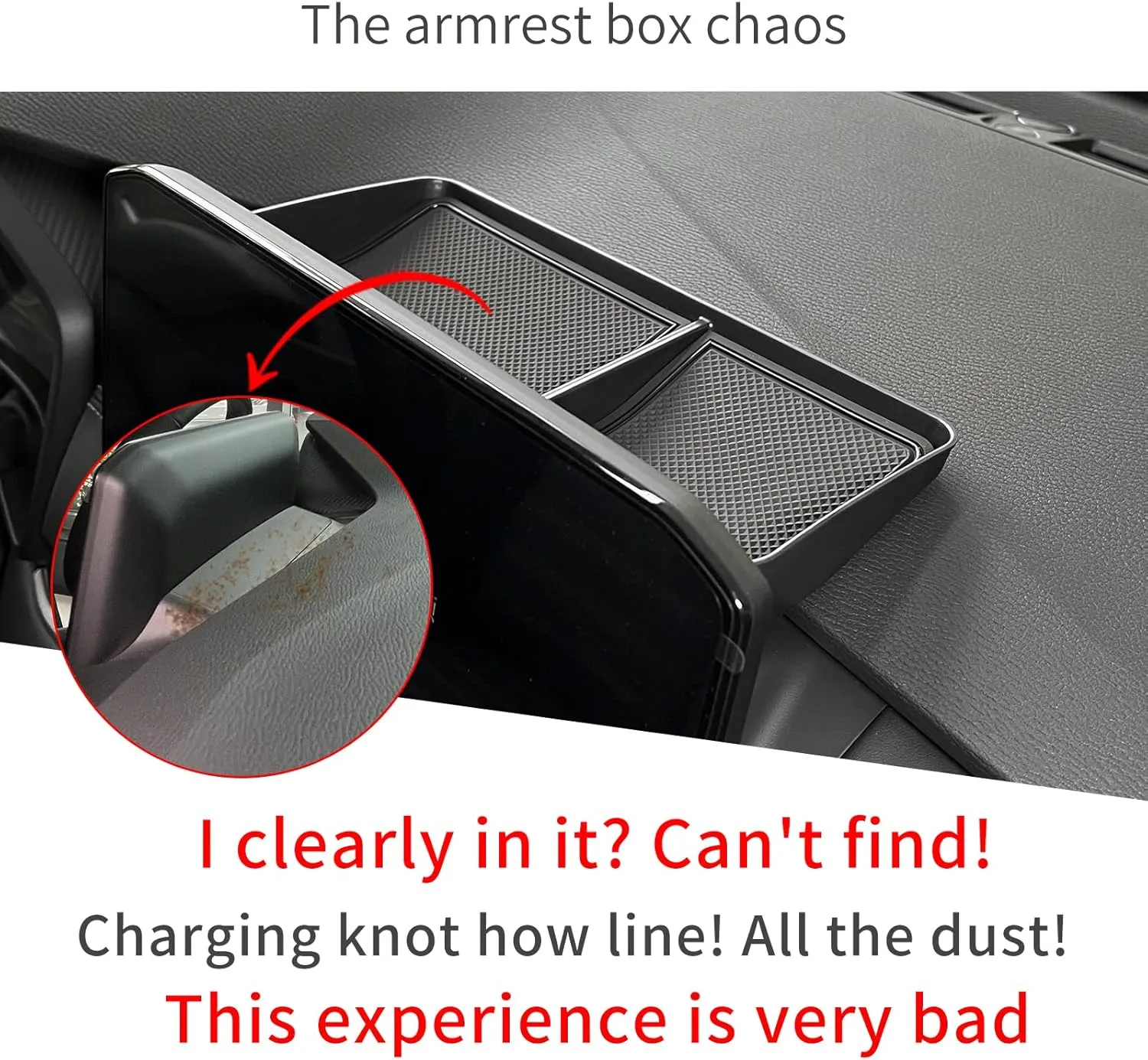 smabee Dashboard Storage Tray Compatible with Mitsubishi Outlander 2025 2024 2023 2022 Center Console Display Box Hidden Tray Storage Organizer Tray ABS Behind Screen Car Accessories