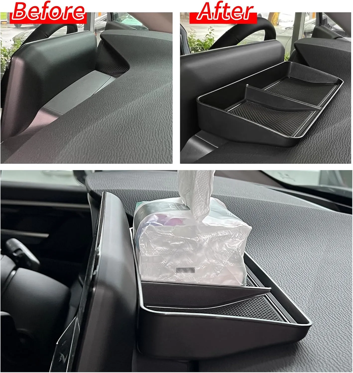 smabee Dashboard Storage Tray Compatible with Mitsubishi Outlander 2025 2024 2023 2022 Center Console Display Box Hidden Tray Storage Organizer Tray ABS Behind Screen Car Accessories
