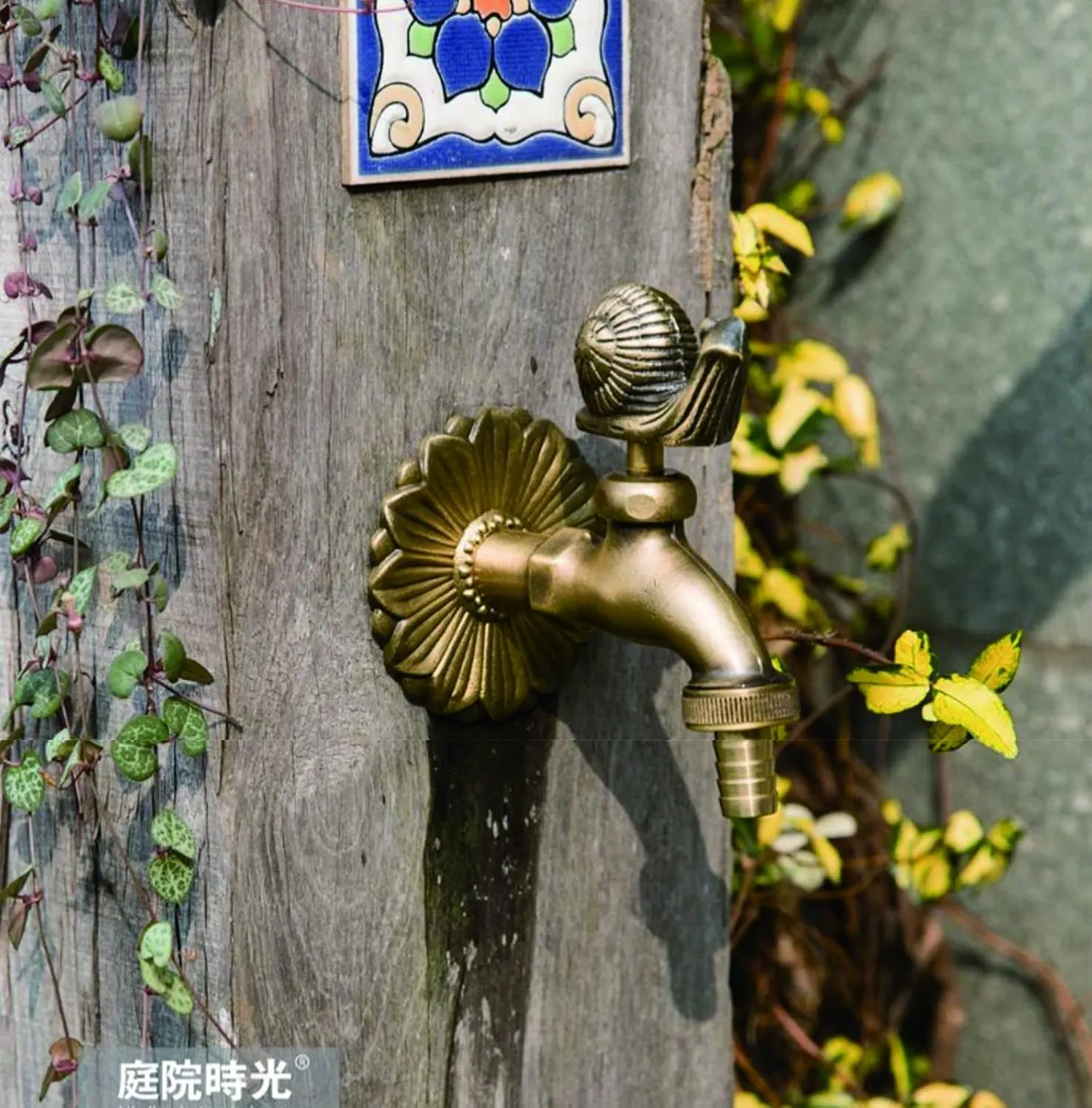 Snail Decorative Antique Brass Garden Outdoor Faucet Washing Water Tap Countryard Faucet Single Level Animal Shape Tap