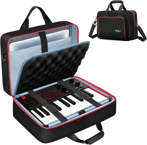 SNIGJAT MIDI Keyboard Controller Case, Carrying Case for AKAI MPK MINI MK3/ MPK Mini Play/Arturia MiniLab 3, Padded 25 Key MIDI Controller Keyboard Bag with Handle & Shoulder Strap, 15"x10.5"x2.3"