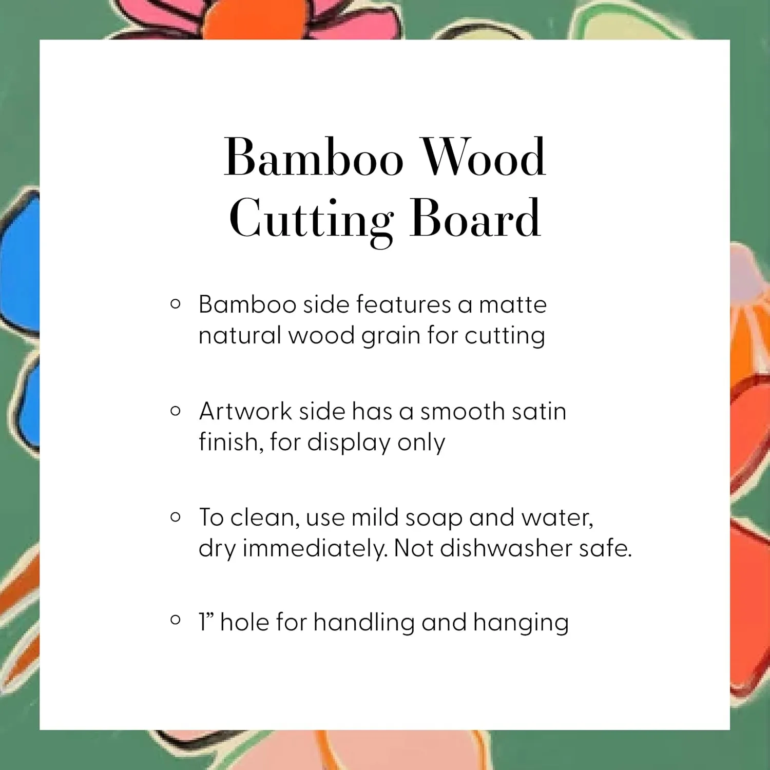 Society6 Bamboo Cutting Board- Kitchen Decor by Emanuela Carratoni - Unique Cutting Boards for Kitchen, 16" x 10.5" x 0.5", Boho Chevron