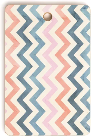 Society6 Bamboo Cutting Board- Kitchen Decor by Emanuela Carratoni - Unique Cutting Boards for Kitchen, 16" x 10.5" x 0.5", Boho Chevron
