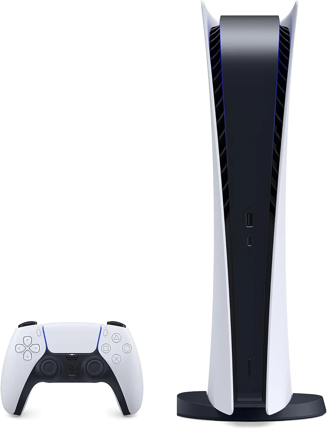 Sony PS5 PlayStation 5 Digital Edition Gaming Console   Wireless Controller - 16GB GDDR6 RAM, 825GB SSD, 120Hz 8K Output, White