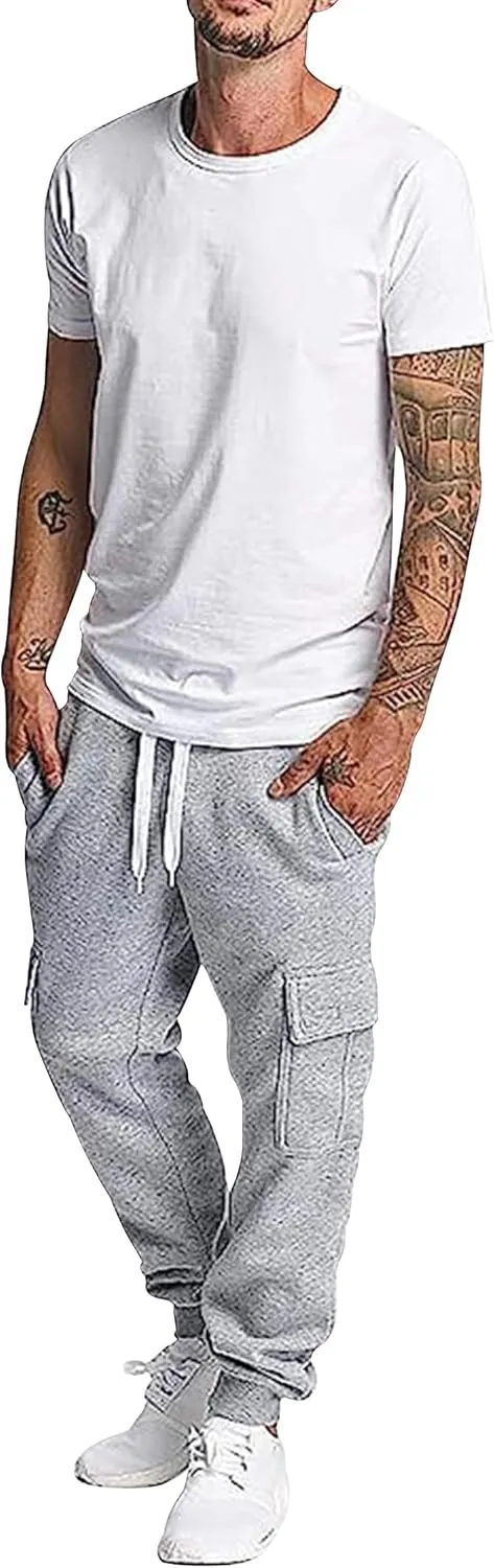 Southpole Men's Active Fleece & Tech Woven Cargo Jogger Pants