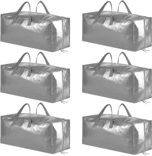 SpaceAid Heavy Duty Moving Bags, Extra Large Storage Totes W/Backpack Straps Strong Handles & Zippers, Alternative to Moving Boxes, Packing & Moving Supplies, Gley (6 Pack)