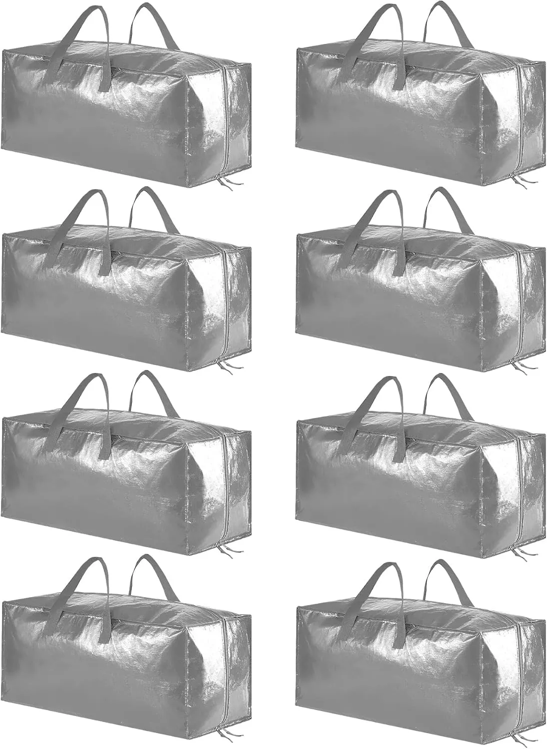 SpaceAid Heavy Duty Moving Bags, Extra Large Storage Totes W/Backpack Straps Strong Handles & Zippers, Alternative to Moving Boxes, Packing & Moving Supplies, Gley (8 Pack)