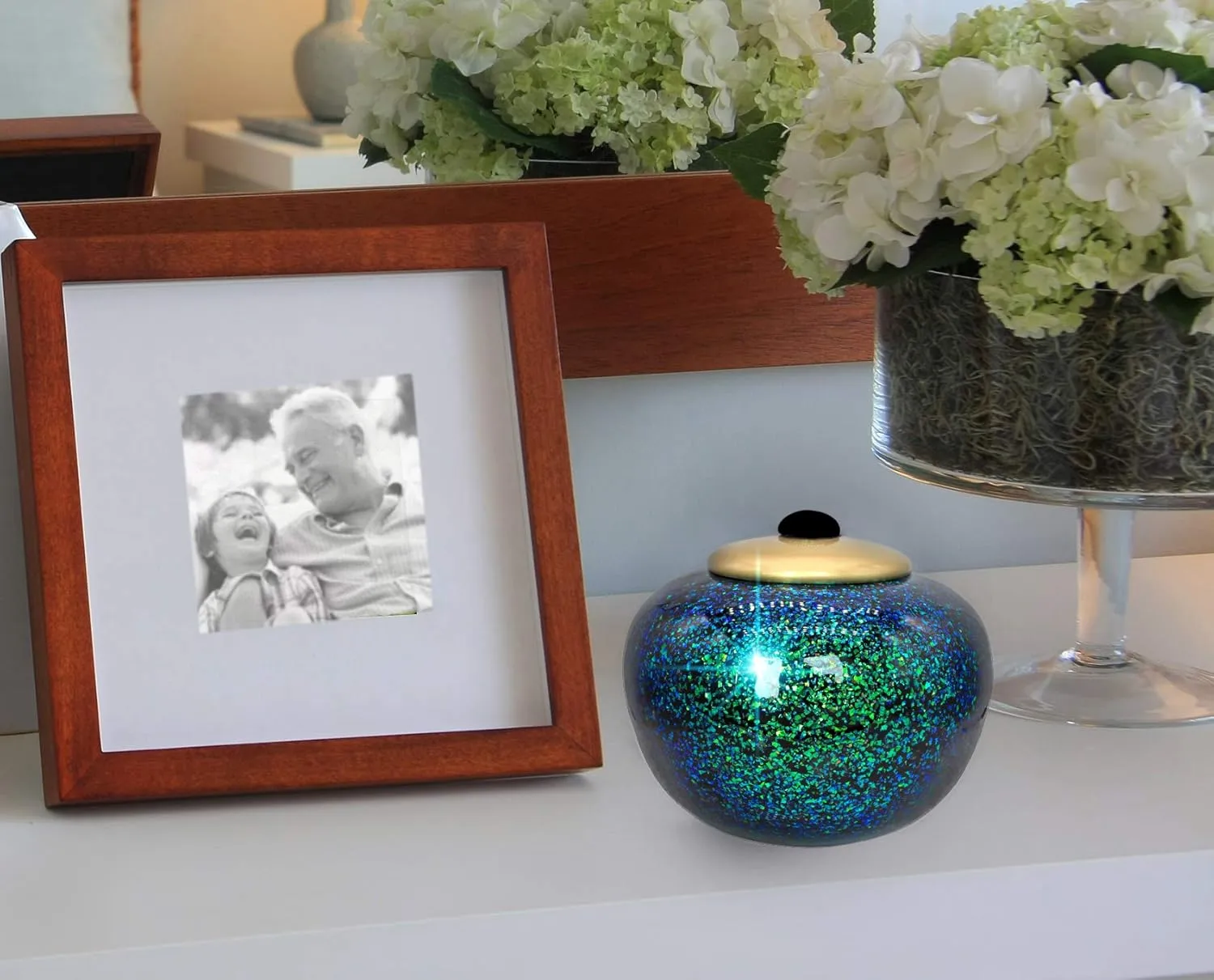 Sparkling Atlantis Cremation Urn for Ashes Adult Male - Beautifully Handcrafted Decorative Urns & Personalized Cremation Urns for Human Ashes Adult Man
