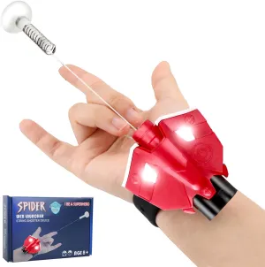 Spider Web Shooters Real, Web Launcher String Shooters Toy Upgrade 3.0, 8 FT Web Launcher for Kids Role-Play, Rechargeable Battery (Red)