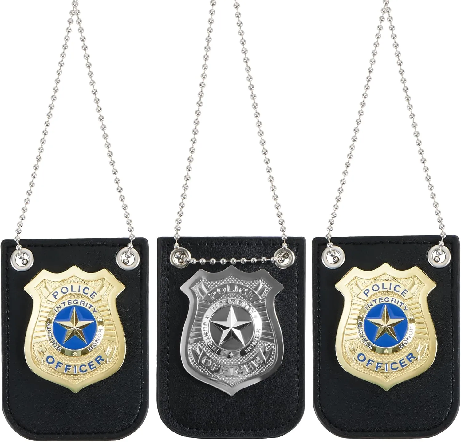 Spooktacular Creations Halloween Police Pretend Play Gold and Silver Set for Dress Up Games, Detective Role-Play Accessory