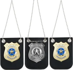 Spooktacular Creations Halloween Police Pretend Play Gold and Silver Set for Dress Up Games, Detective Role-Play Accessory