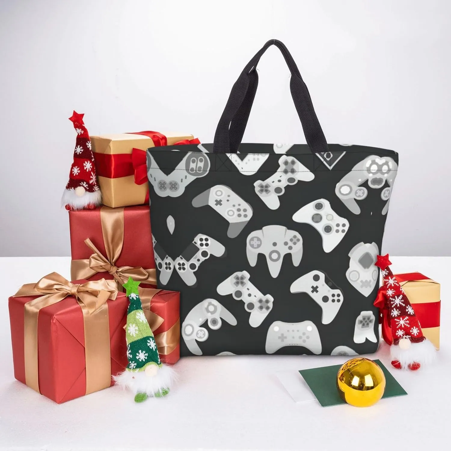 SSIMOO Game Controller Stylish Zipper Shopping Bags,Shoulder Bag,The Perfect Blend Of Style And Convenience