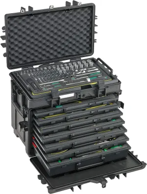 Stahlwille 163-Piece High-Performance AOG Kit for Aeroplanes in Tool Trolley No. 13217, with TCS Inlays, 29kg, Made in Germany