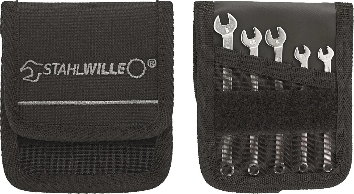 Stahlwille 16/5 Combination Wrench Set, Open-Box, 5 Piece Set, 3.2-5.0mm Range, 96400902, High-Performance Quality, Chrome-Alloy-Steel, Made in Germany
