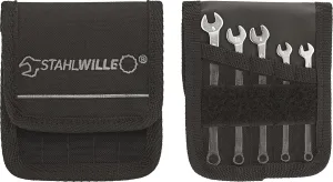 Stahlwille 16/5 Combination Wrench Set, Open-Box, 5 Piece Set, 3.2-5.0mm Range, 96400902, High-Performance Quality, Chrome-Alloy-Steel, Made in Germany