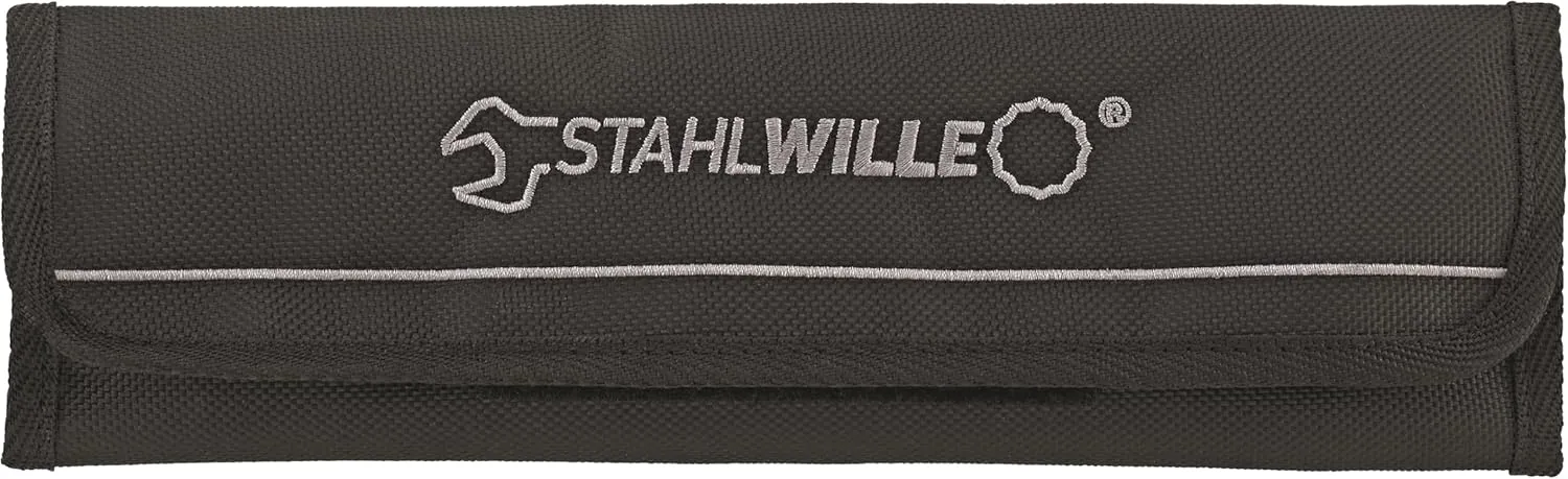 Stahlwille 96400305 Double Open Ended Wrenches, Motor No. 10, 8 Pieces, Size 6mm x 7mm - 20mm x 22mm, 15 deg Offset Angle, 745g Industrial Grade, Chrome Plated, Made in Germany