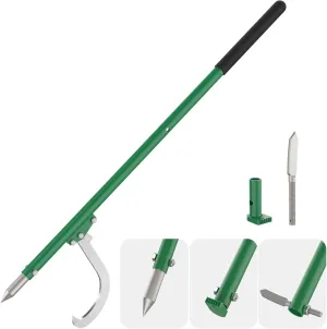 Steel Cant Hook Logging Tool, Log Peavey and Pickaroon, One Tool with Three Functions, Used as Log Roller, Log Lifter and Hookaroon for for Dragging and Stacking Logs (48'')
