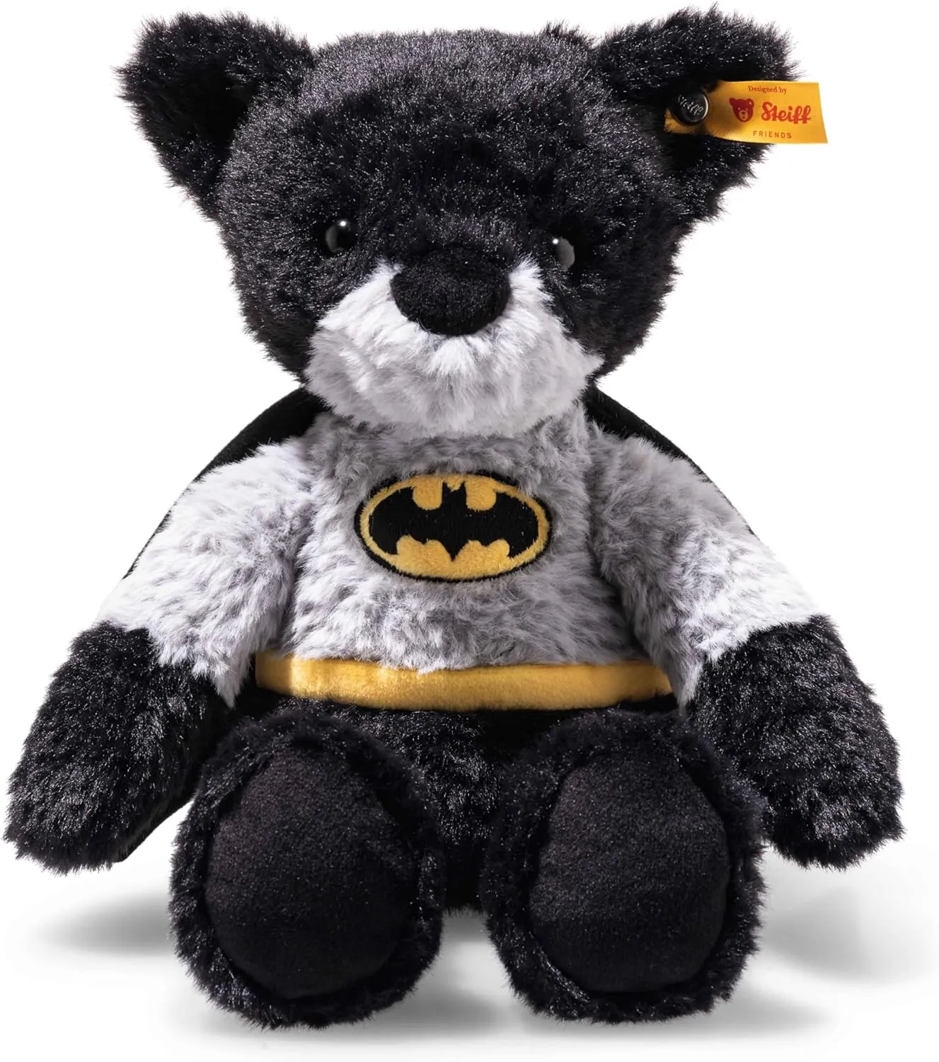 Steiff DC Batman Teddy Bear – 12” Plush Dark Knight with Classic Costume, Embroidered Bat Logo & Cape – Collectible Superhero Plush