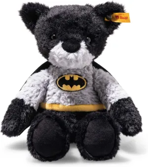 Steiff DC Batman Teddy Bear – 12” Plush Dark Knight with Classic Costume, Embroidered Bat Logo & Cape – Collectible Superhero Plush
