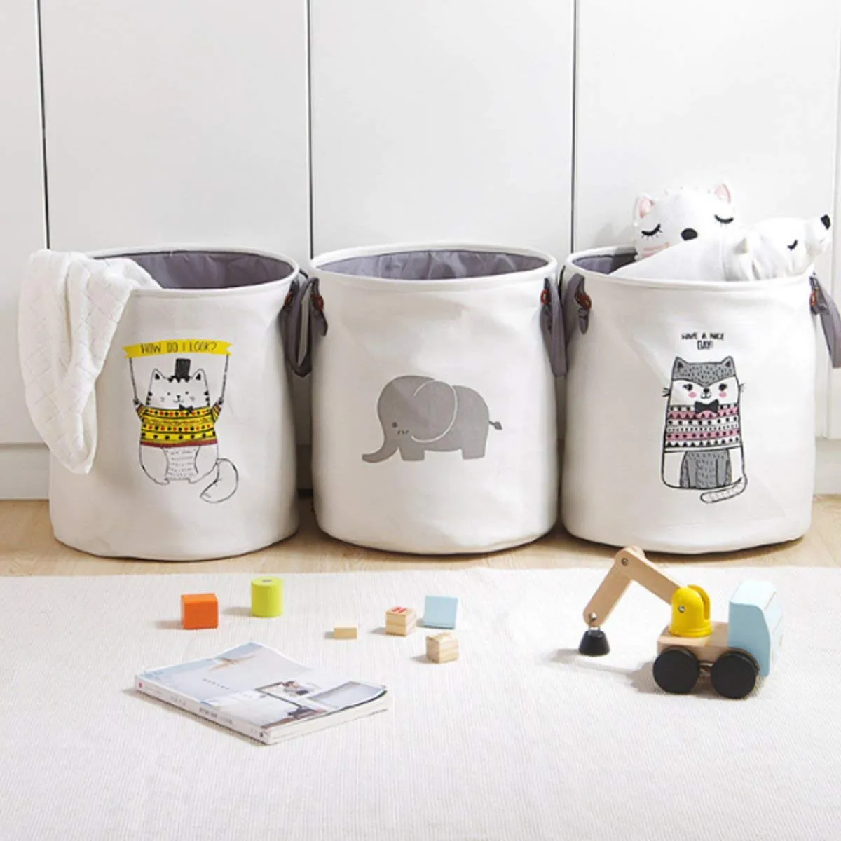 Storage Basket Sevenmore Pattern Laundry Hamper Cotton Rope Woven Handbag Canvas Laundry Basket Storage Bag Baby Toys Bin