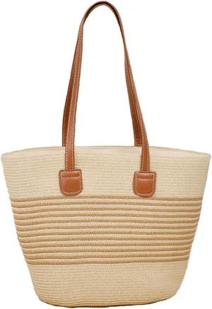 Straw Bags for Women 2025 Summer Purses Beach Straw Crossbody Handmade Shoulder Travel Woven Totes Bag Women's Handbag