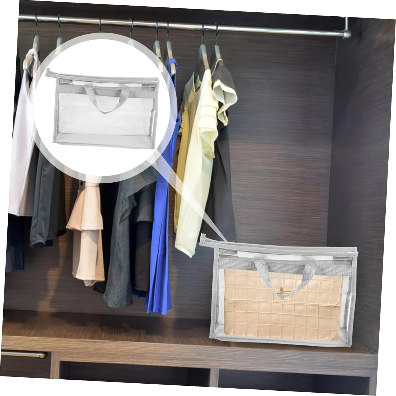 Sturdy Handbag Organizer Bag Waterproof Pvc and Non-woven Material Sun Rain