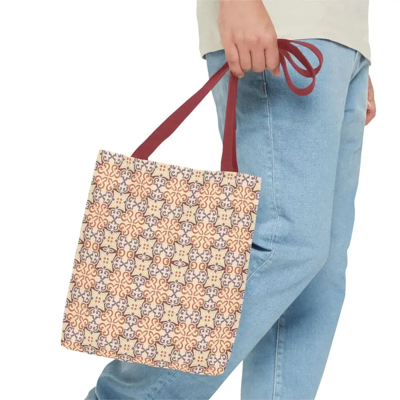 Stylish Print Tote Bag with Abstract Beige Pattern