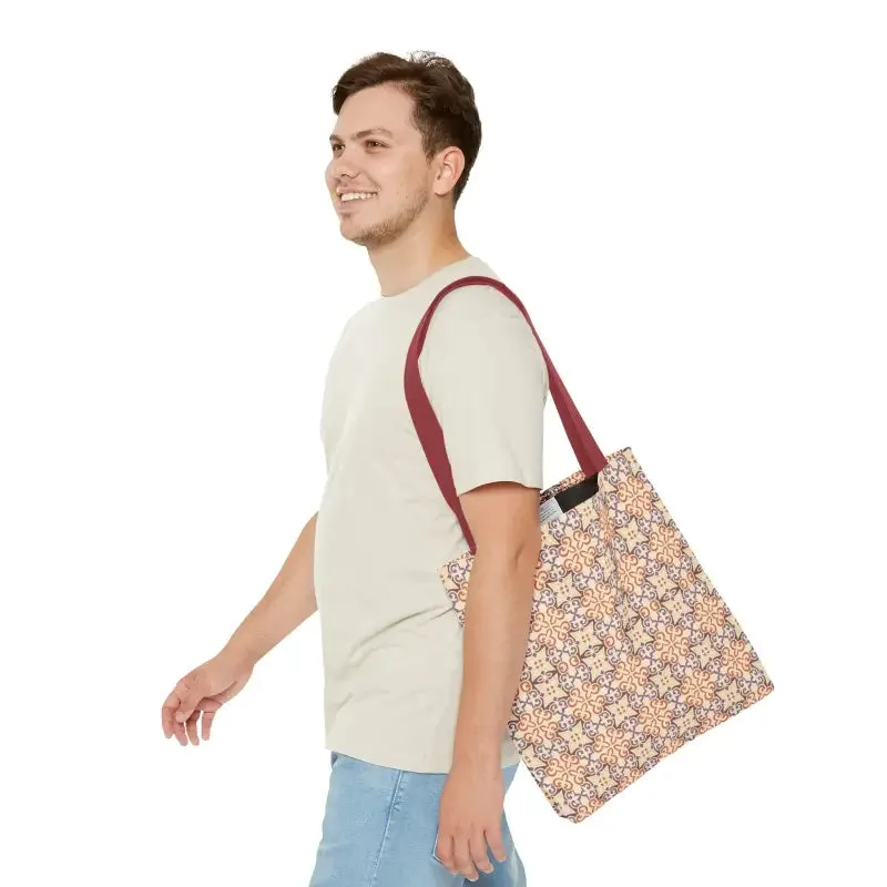 Stylish Print Tote Bag with Abstract Beige Pattern