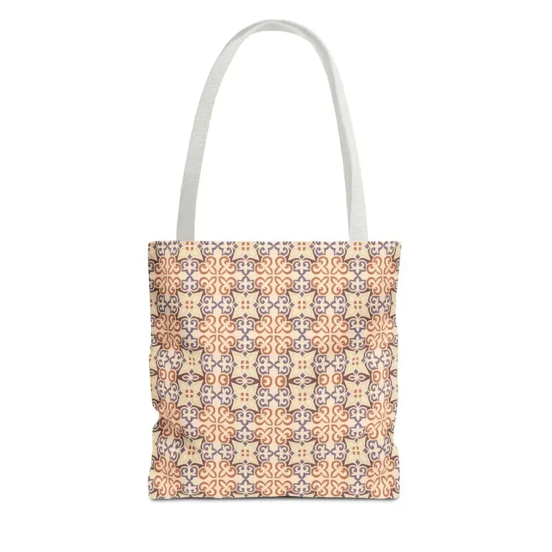 Stylish Print Tote Bag with Abstract Beige Pattern