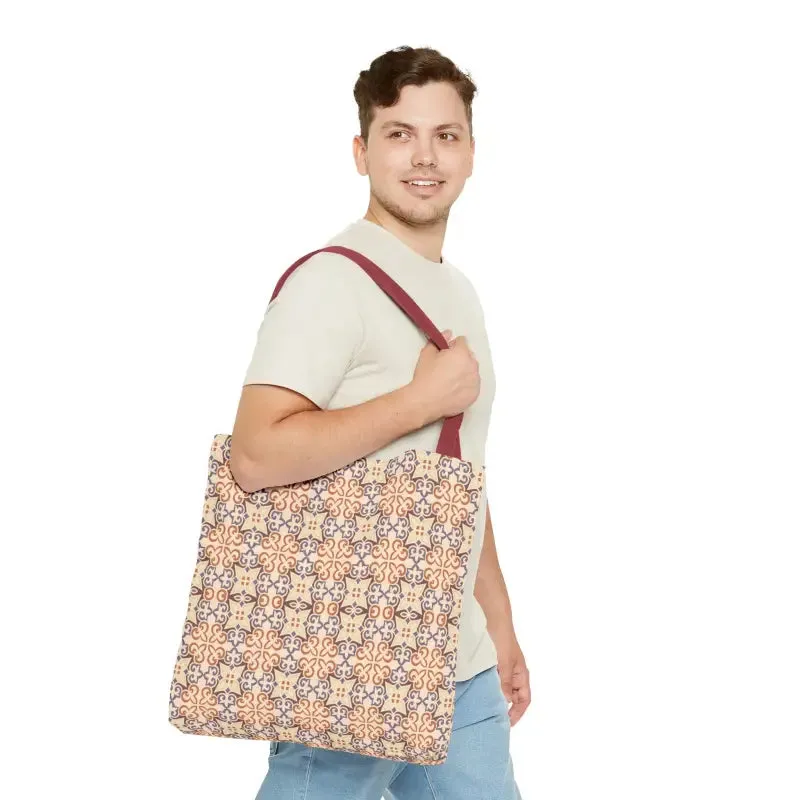 Stylish Print Tote Bag with Abstract Beige Pattern