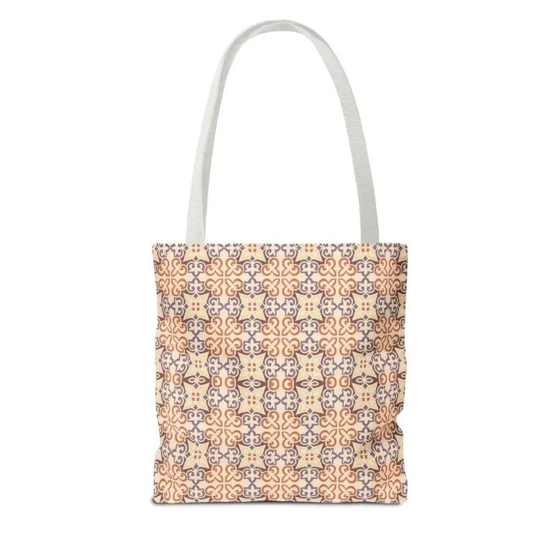 Stylish Print Tote Bag with Abstract Beige Pattern