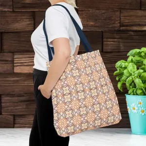Stylish Print Tote Bag with Abstract Beige Pattern