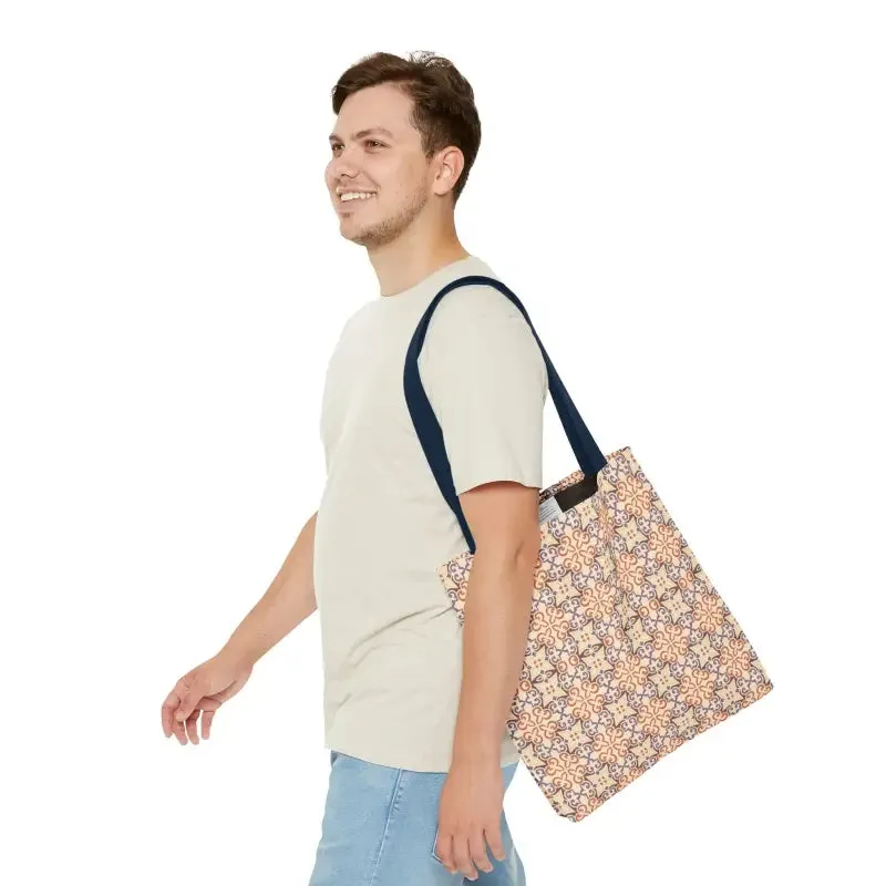 Stylish Print Tote Bag with Abstract Beige Pattern
