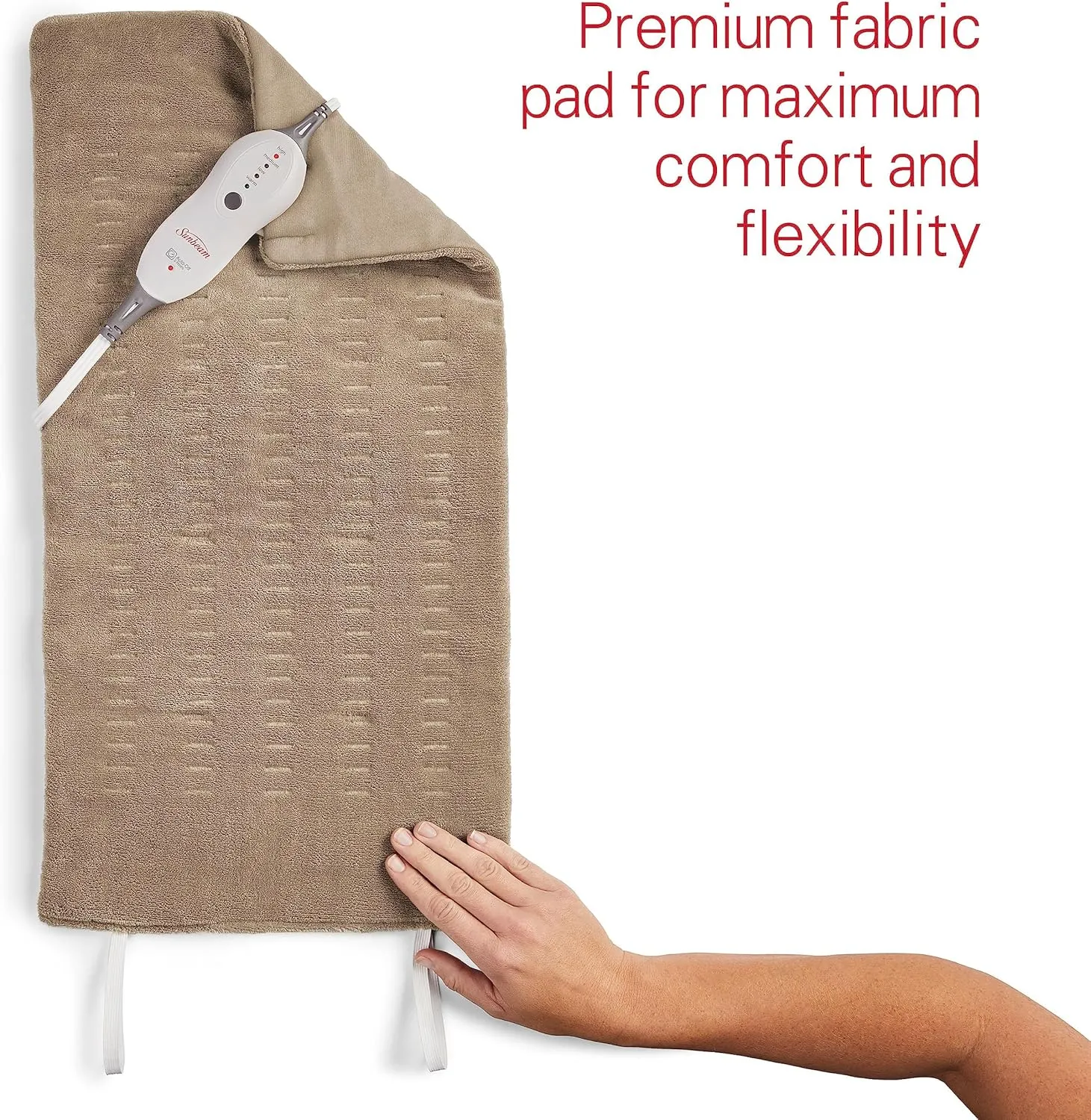 Sunbeam® Premium Sunbeam® Heating Pad with Compact Storage, King Size, Beige