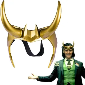 Superhero Helmet Detachable Horns Movie Thor Ragnarok Norse Mythology Crown Mask Cosplay Adult Halloween Costume Party Prop (Supervillain Horns)