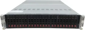 Supermicro 2U SYS-2028TP-HTTR, 8X Xeon E5-2667 V4 3.2GHz 8-Core CPU, 256GB Memory, 24x Trays (BYO SFF SATA Drives), 10GbE RJ45, Rails (Renewed)