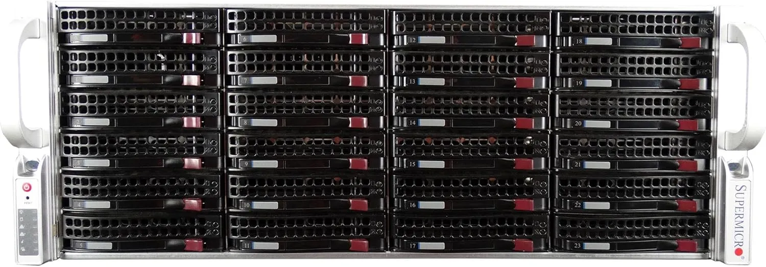 Supermicro SuperStorage 6048R-E1CR36N 36 Bay LFF 4U Server with X10DRi-T4 , 2 x E5-2697A V4 2.6GHz 16 Core, 9361-8i, 768GB DDR4, 2 x 10GbE, 2 x 1280W PSUs, Rails (Renewed)
