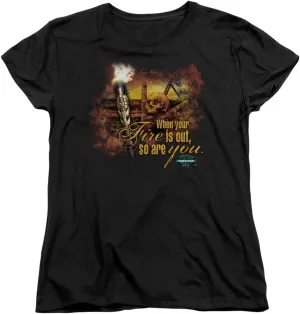 Survivor CBS TV Series Fires Out Women's T-Shirt Tee Black