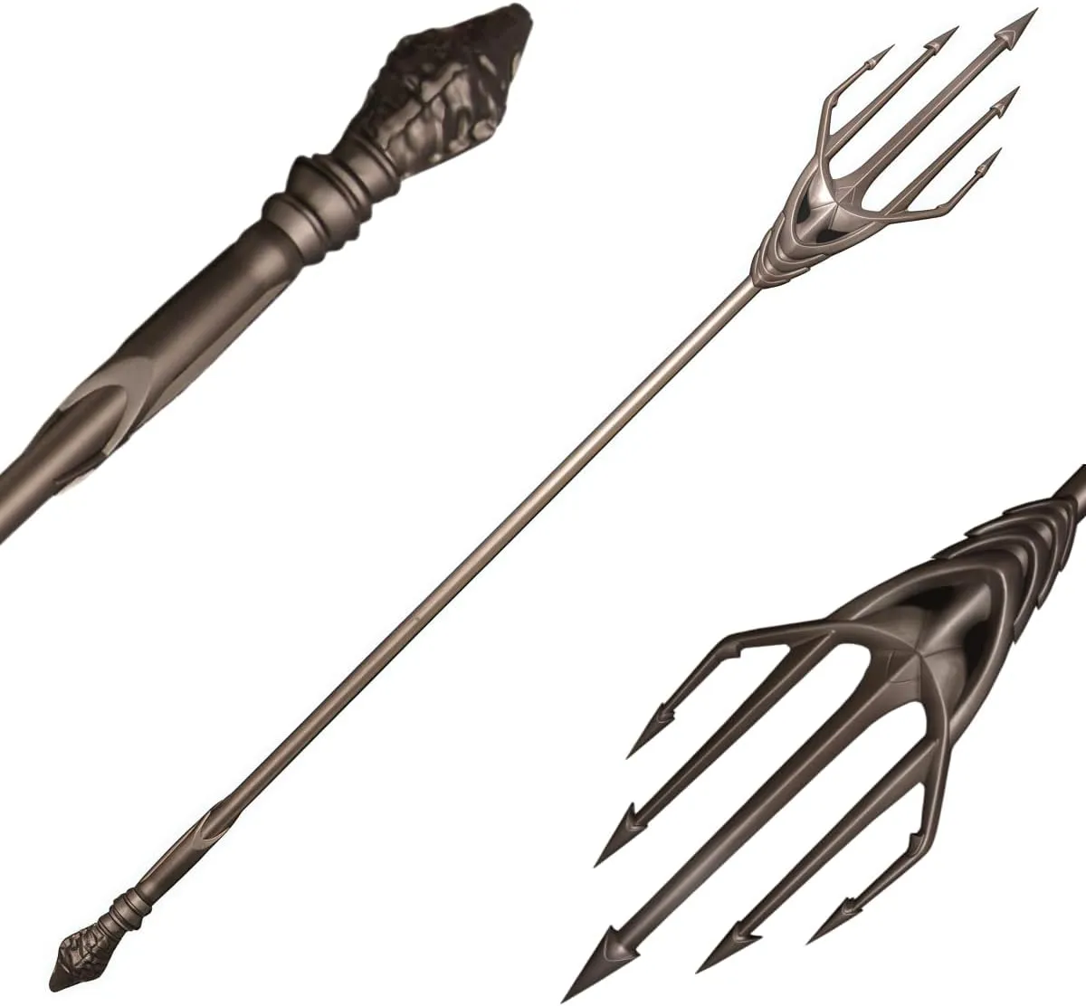 Sword Valley Arthur Curry Trident of Neptune - Stainless Steel Trident, Large Warrior-Style Weapon Prop, 208cm/81.9″ Collectible Decor, Heavy Metal Art Piece