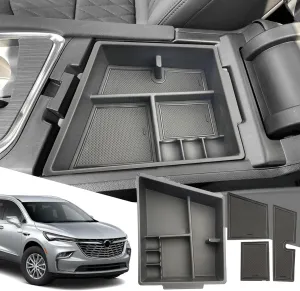 SXCY Fit for 2018-2023 2024 Buick Enclave Center Console Organizer for 2023 2024 Buick Enclave Accessories Enclave 2024 Console Organizer Tray 2018-2022 2023 2024 Enclave Armrest Organizer (Black)
