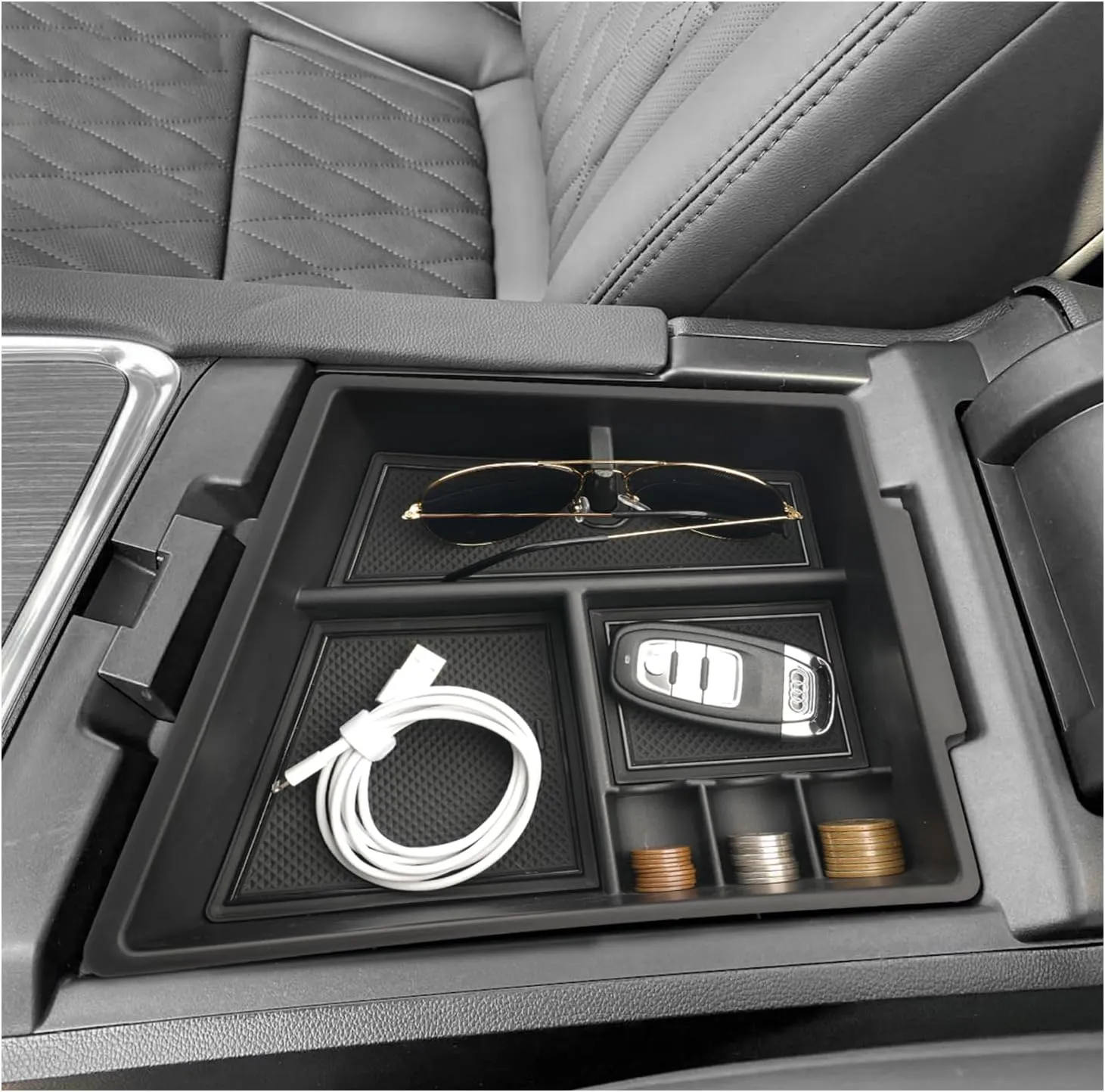 SXCY Fit for 2018-2023 2024 Buick Enclave Center Console Organizer for 2023 2024 Buick Enclave Accessories Enclave 2024 Console Organizer Tray 2018-2022 2023 2024 Enclave Armrest Organizer (Black)