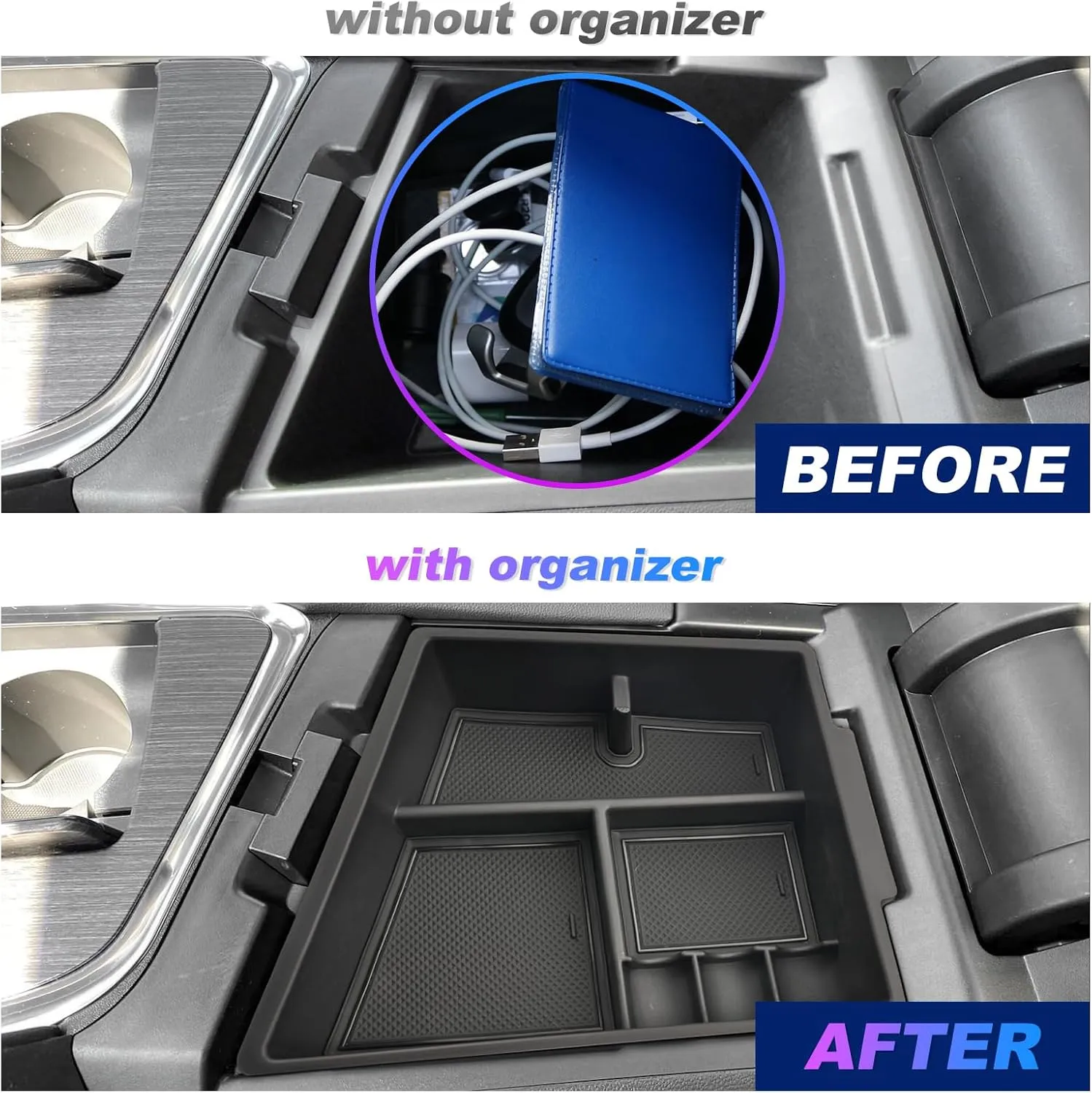 SXCY Fit for 2018-2023 2024 Buick Enclave Center Console Organizer for 2023 2024 Buick Enclave Accessories Enclave 2024 Console Organizer Tray 2018-2022 2023 2024 Enclave Armrest Organizer (Black)