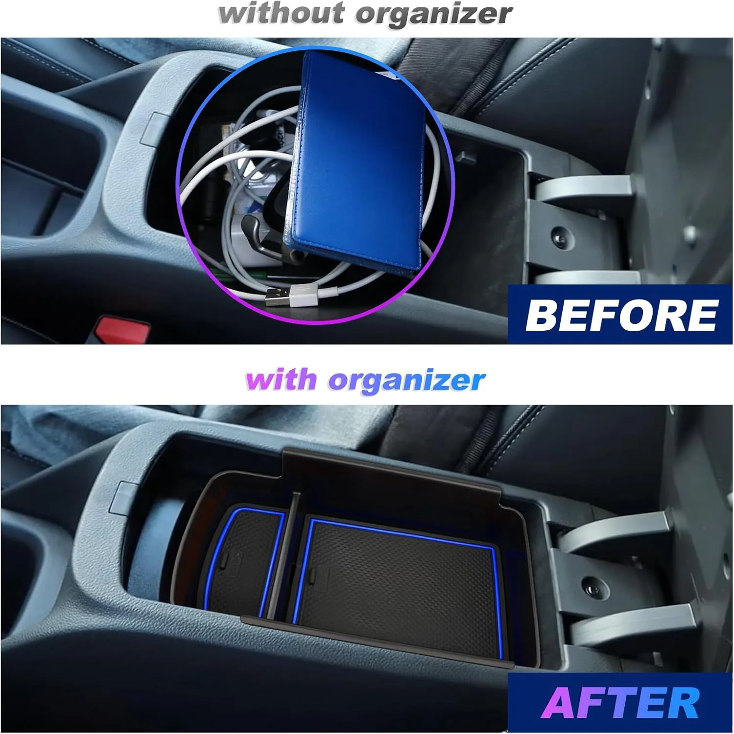 SXCY Fit for 2024 2025 Buick Envista Armrest Storage Box Center Console Organizer for 2024 2025 Buick Envista Accessories,Console Tray for 2024 2025 Buick Envista Console Organizer (Blue)