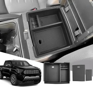 SXCY for 2024 2025 Toyota Tacoma Center Console Organizer for 2024 2025 Tacoma Accessories Console Tray for 2024 2025 Toyota Tacoma Console Organizer 2024 2025 Tacoma Limited Accessories (w/USB Hole)