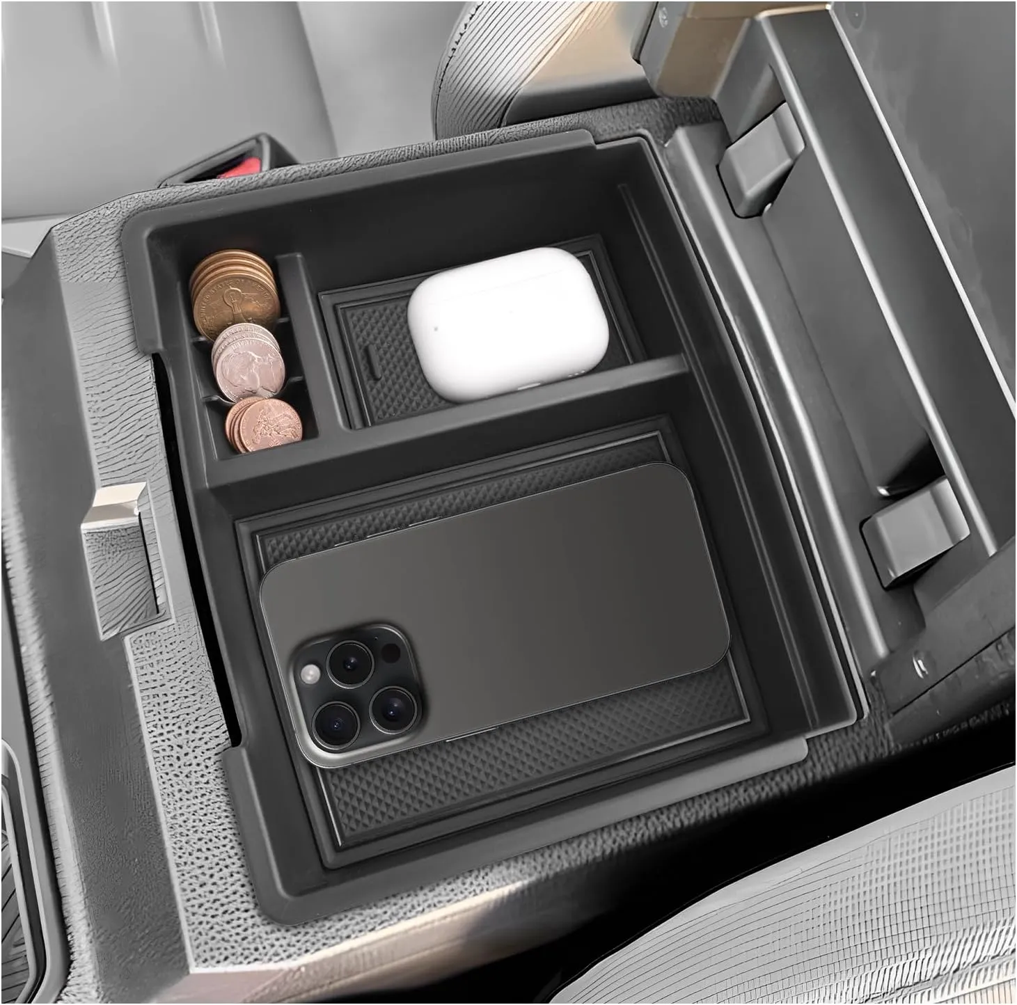 SXCY for 2024 2025 Toyota Tacoma Center Console Organizer for 2024 2025 Tacoma Accessories Console Tray for 2024 2025 Toyota Tacoma Console Organizer 2024 2025 Tacoma Limited Accessories (w/USB Hole)