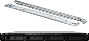Synology RackStation RS1619xs  NAS Server Xeon 2.2GHz CPU, 32GB Memory, 16TB HDD Storage, 2TB M.2 NVMe SSD, 4 x 1GbE LAN Ports, DSM Operating System Bundle with Rail Kit