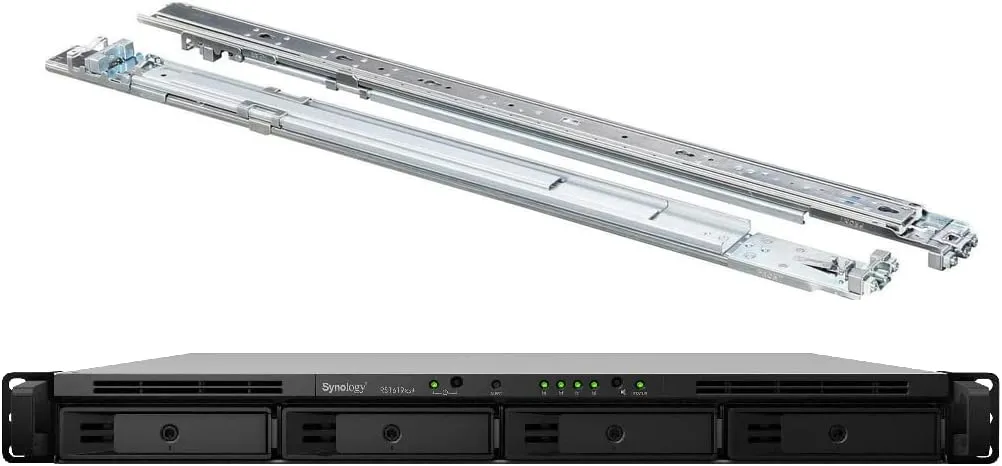 Synology RackStation RS1619xs  NAS Server Xeon 2.2GHz CPU, 32GB Memory, 16TB HDD Storage, 2TB M.2 NVMe SSD, 4 x 1GbE LAN Ports, DSM Operating System Bundle with Rail Kit