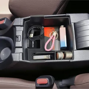 TACOBRO Center Console Organizer Compatible with Toyota Corolla Cross (XG10) 2022 2023 2024 2025 and Corolla 2019-2024 2025 E210, Maximize Space with Tray, Charging Port Coin Holder for Armrest Black